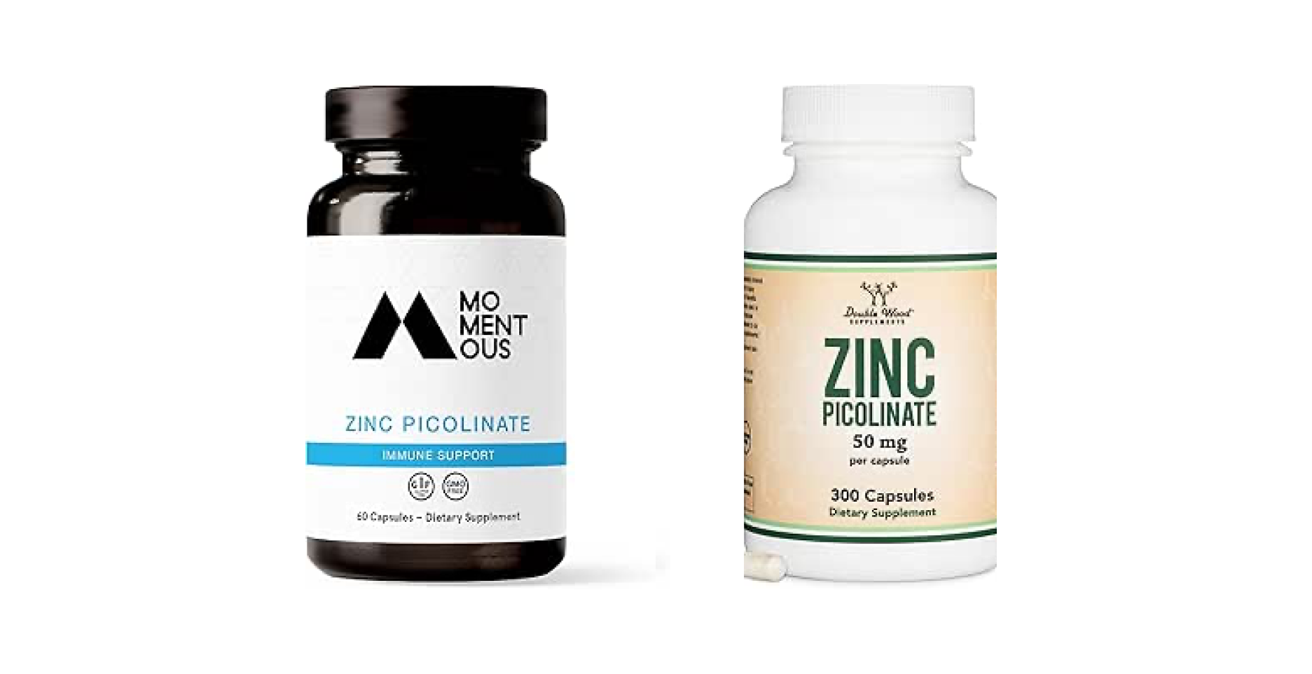 zinc recommended supplement brands - momentous & double wood