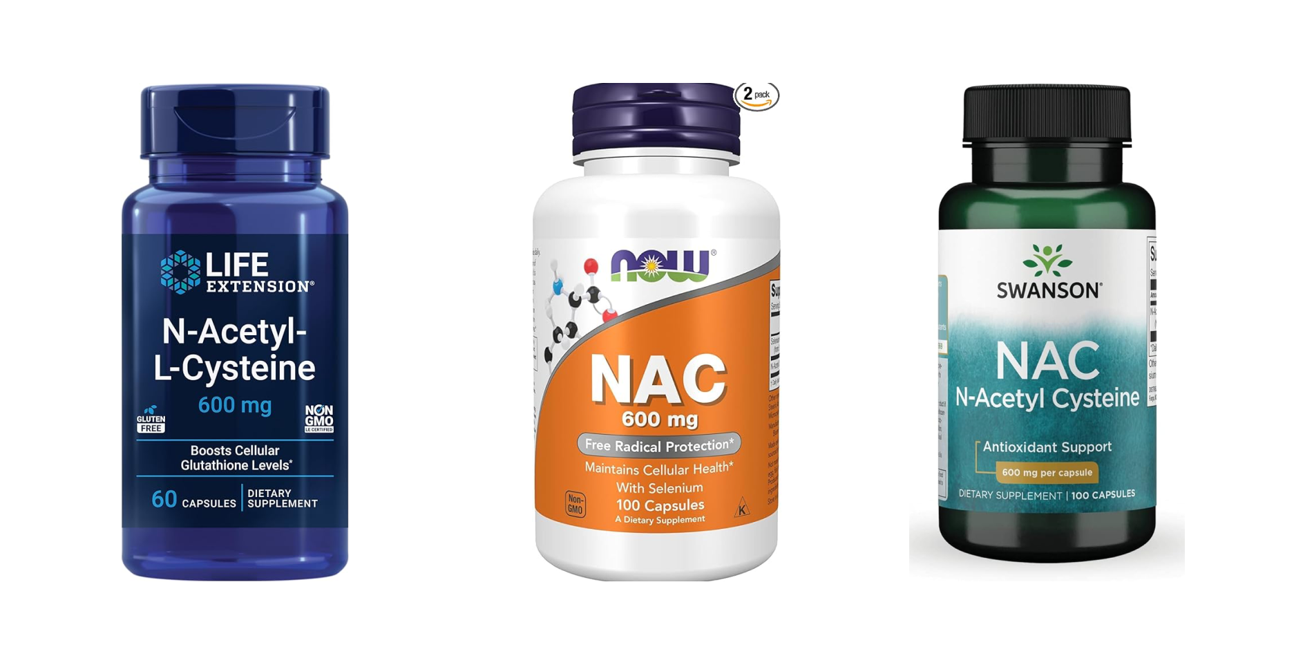 N-Acetylcysteine (nac) recommended brands - life extension, now, swanson